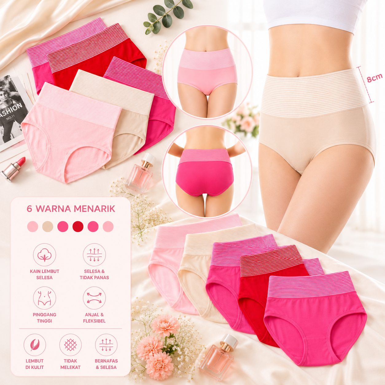 Wanita yakin dengan Auzah High Waist Panties